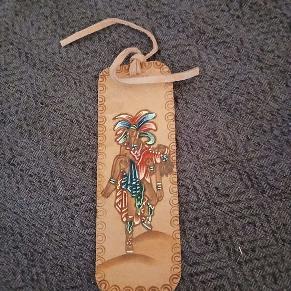Other - Handcrafted Leather Bookmark with Native Design ( Bag D )